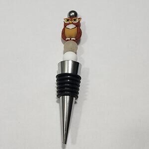 Owl Decorative Silicone Beaded Wine Bottle Stopper Cork Handmade NEW